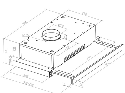 Встраиваемая вытяжка Meferi (Мефери) SLIDEBOX60WH LIGHT