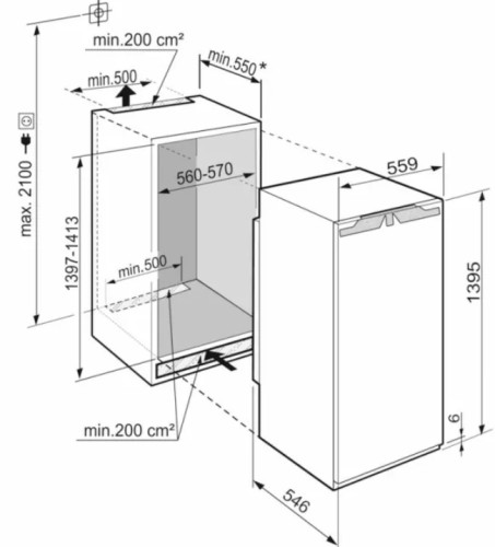 Встаиваемый холодильник Liebherr (Либхер) IRBd 4551