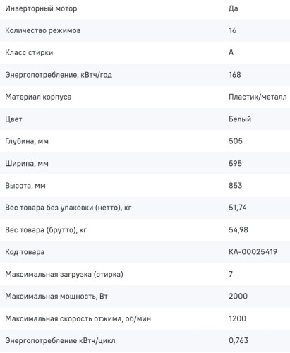 Стиральная машина MAUNFELD (Маунфилд) MFWM127IWH02
