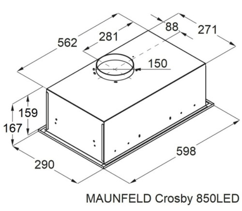 Встраиваемая вытяжка MAUNFELD (Маунфилд) Crosby 850LED белый