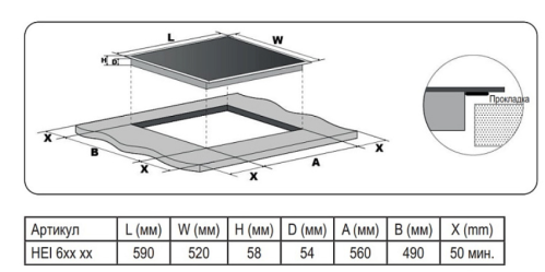 Индукционная варочная панель Evelux (Эвелюкс) HEI 641 W