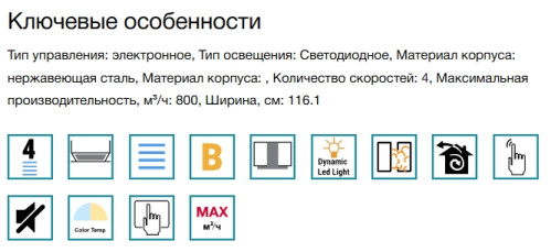 Встраиваемая вытяжка Falmec (Фалмек) VIRGOLA TOUCH NRS 120 BLACK
