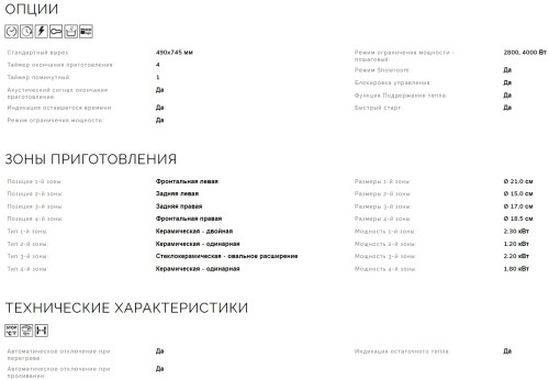 Электрическая варочная панель Smeg (Смег) SE484EMTD