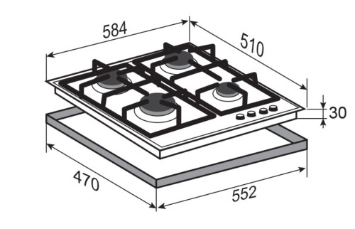 Газовая варочная панель Zigmund-Shtain (Зигмунд-Штайн) MN 197.61 I