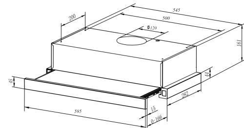 Встраиваемая вытяжка Weissgauff (Вайсгауф) TEL 06 2M WH