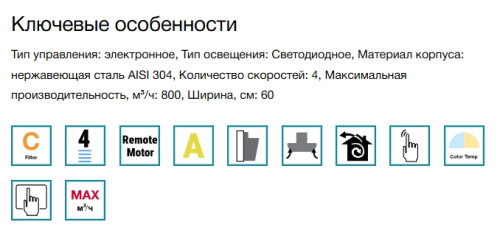 Вытяжка Falmec (Фалмек) Quasar Glass Black 60