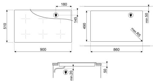 Индукционная варочная панель Smeg (Смег) SIM3964N