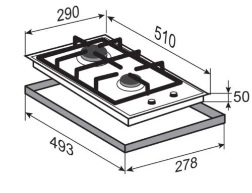 Газовая варочная панель Zigmund-Shtain (Зигмунд-Штайн) G 14.3 S