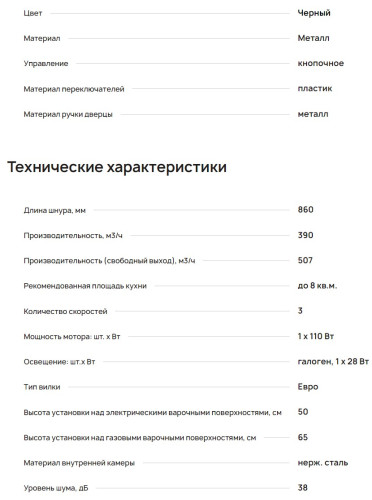 Встраиваемая вытяжка Krona (Крона) KAMILLA 450 BLACK