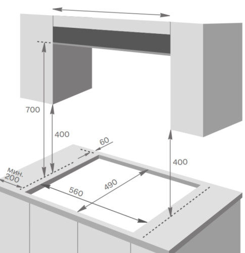Газовая варочная панель Meferi (Мефери) MGH604BK GLASS COMFORT