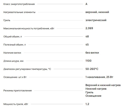 Электрический духовой шкаф Krona (Крона) BLUME 45 WH