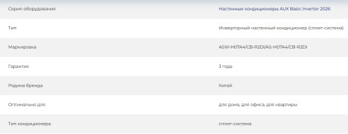 Сплит-система AUX ASW-H07A4/CB-R2DI / AS-H07A4/CB-R2DI