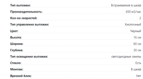 Встраиваемая вытяжка Lex (Лекс) Hubble G 600 Black