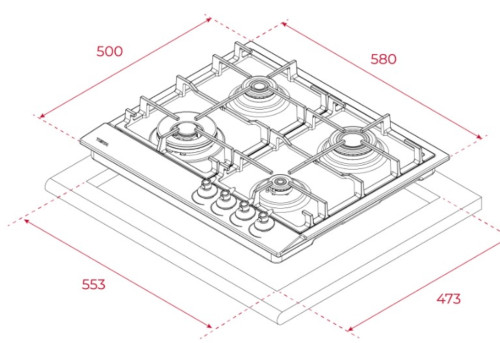 Газовая варочная панель Teka (Тека) GSC 64320 RBN VN OB