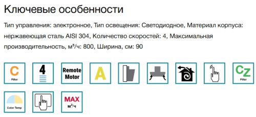 Вытяжка Falmec (Фалмек) Quasar Glass Black 90