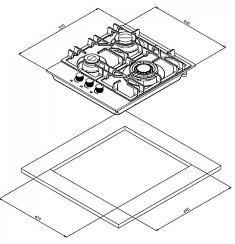 Газовая варочная панель Weissgauff (Вайсгауф) HG 453 BGV