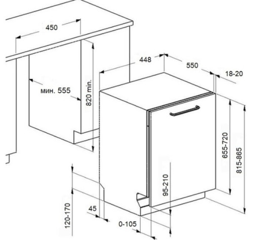 Встраиваемая посудомоечная машина MAUNFELD (Маунфилд) MLP-08S Light Beam