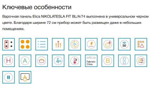 Индукционная варочная панель Elica (Элика) NIKOLATESLA FIT BL/A/72