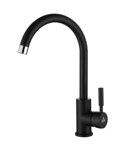 Смеситель для кухни Paulmark (Паульмарк) Holstein Ho212063-418, чёрный металлик