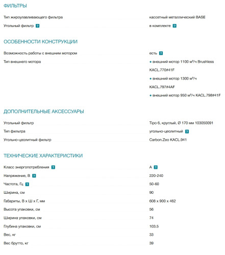 Вытяжка Falmec (Фалмек) Quasar Glass Black 90