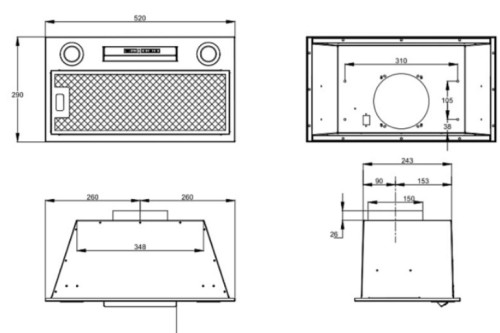 Встраиваемая вытяжка Korting (Кёртинг) KHI 6755 W