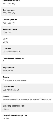 Вытяжка Lex (Лекс) ALTO 400 WHITE