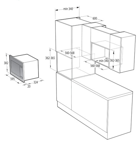 Встраиваемая микроволновая печь Gorenje (Горенье) BM201EM1X