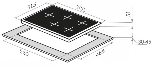 Газовая варочная панель MAUNFELD (Маунфилд) EGHE.75.33CW/G