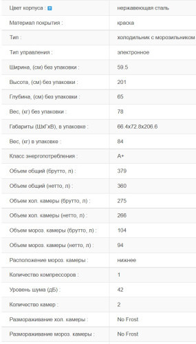 Холодильник Jacky's (Джекис) JR FI20B1