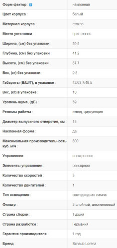Вытяжка Schaub Lorenz (Шауб Лоренц) SLD DL6228