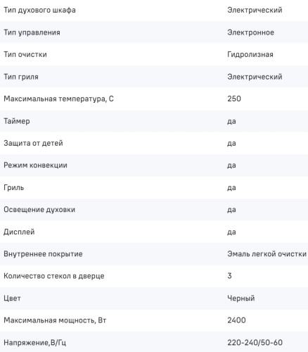 Электрический духовой шкаф MAUNFELD (Маунфилд) AEOH6066B