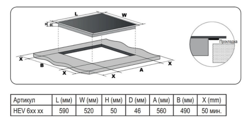 Электрическая варочная панель Evelux (Эвелюкс) HEV 640 W