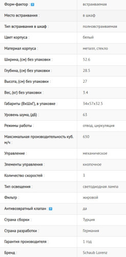 Встраиваемая вытяжка Schaub Lorenz (Шауб Лоренц) SLD EL5210