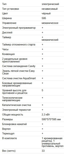 Электрический духовой шкаф EXITEQ (Экзитег) EXO-302