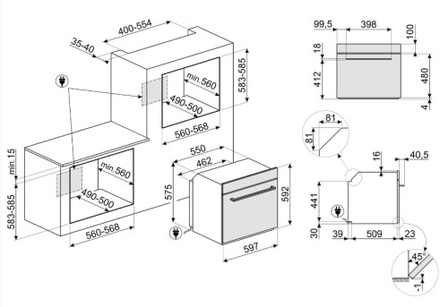 Электрический духовой шкаф Smeg (Смег) SO6202M2B