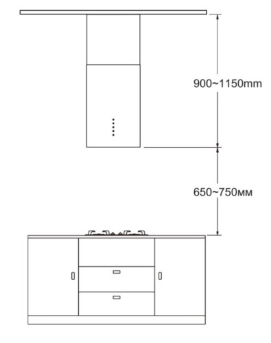 Вытяжка Meferi (Мефери) TUBE35WH ISLA ULTRA