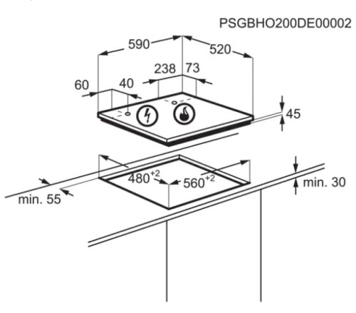Газовая варочная панель Electrolux (Электролюкс) KGG64362W