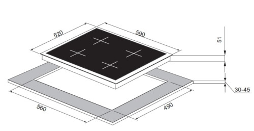 Газовая варочная панель Kuppersberg (Куперсберг) FG 69 B