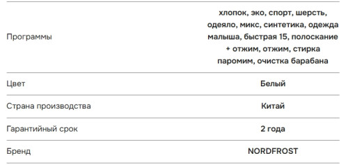 Стиральная машина NORDFROST (Нордфрост) i-WSQ4 7120 W