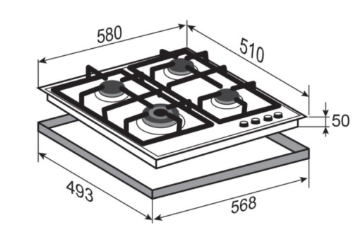 Газовая варочная панель Zigmund-Shtain (Зигмунд-Штайн) G 14.6 S