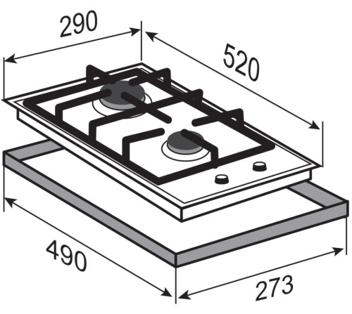 Газовая варочная панель Zigmund-Shtain (Зигмунд-Штайн) M 26.3 W
