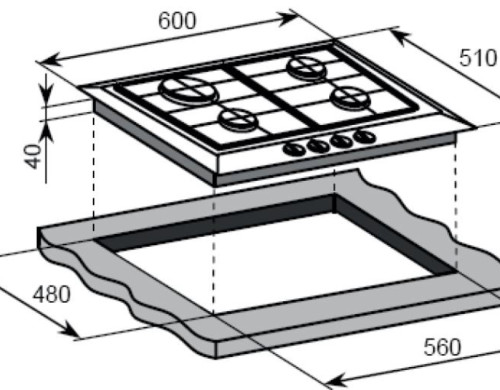 Газовая варочная панель Weissgauff (Вайсгауф) HGG 640 BGB