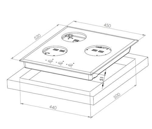 ая варочная панель Kuppersberg (Куперсберг) FG 49 W