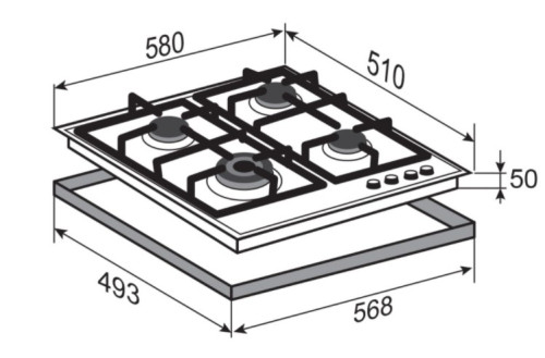 Газовая варочная панель Zigmund-Shtain (Зигмунд-Штайн) G 14.6 W