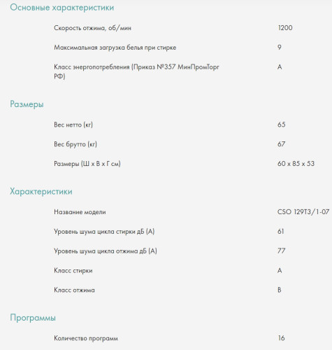 Стиральная машина Candy (Канди) Smart Pro CSO 129T3/1-07