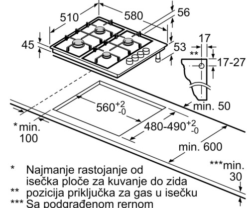 Комбинированная варочная панель Bosch (Бош) PBY6C6B62O