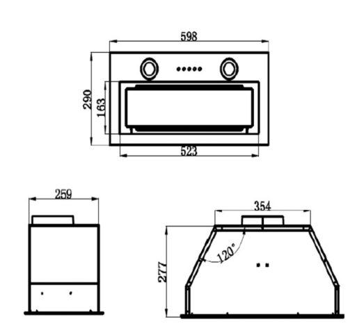 Встраиваемая вытяжка MAUNFELD (Маунфилд) TRAPEZE 602M нержавеющая сталь