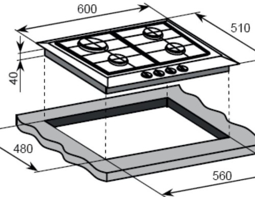 Газовая варочная панель Weissgauff (Вайсгауф) HG 640 BGh