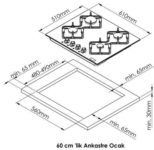 Газовая варочная панель Kuppersberg (Куперсберг) FS 62 X