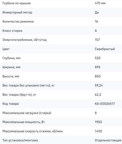 Стиральная машина MAUNFELD (Маунфилд) MFWM148STSL02